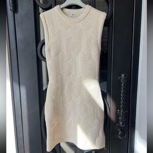 Elegant Cream Sleeveless Dress